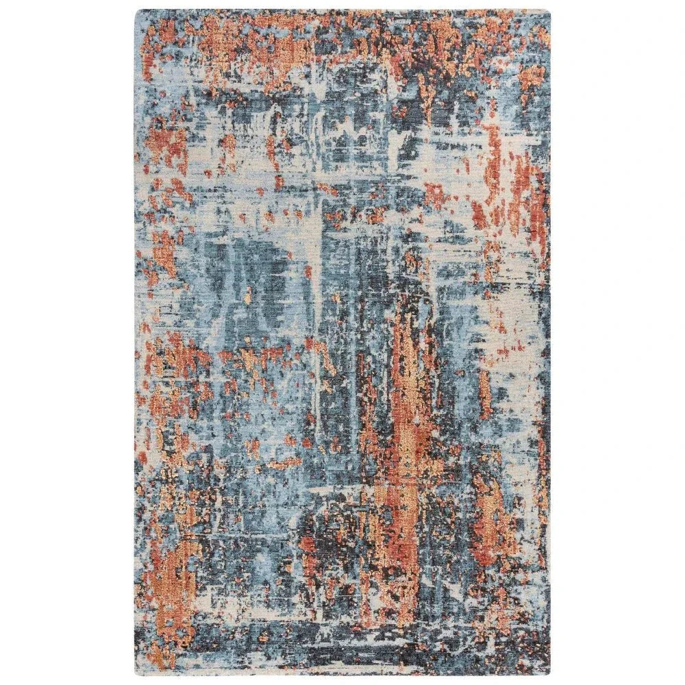 Devo Abstract Blue Large Area Rugs For Living Room - LOOMLAN - LOOMLAN - Area Rugs