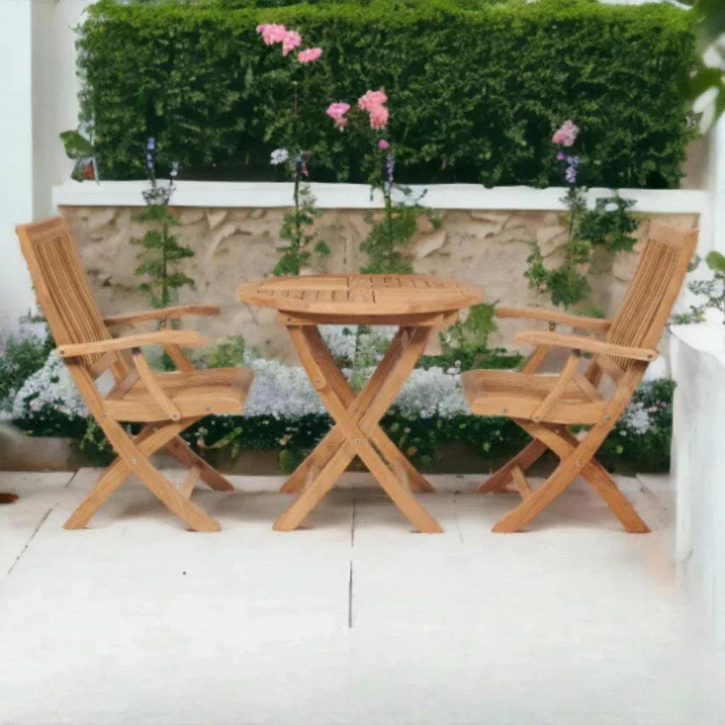 Devon Teak Folding Outdoor Armchair-Outdoor Accent Chairs-HiTeak-LOOMLAN