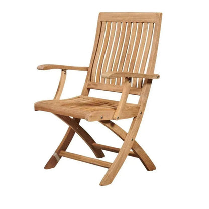 Devon Teak Folding Outdoor Armchair-Outdoor Accent Chairs-HiTeak-LOOMLAN