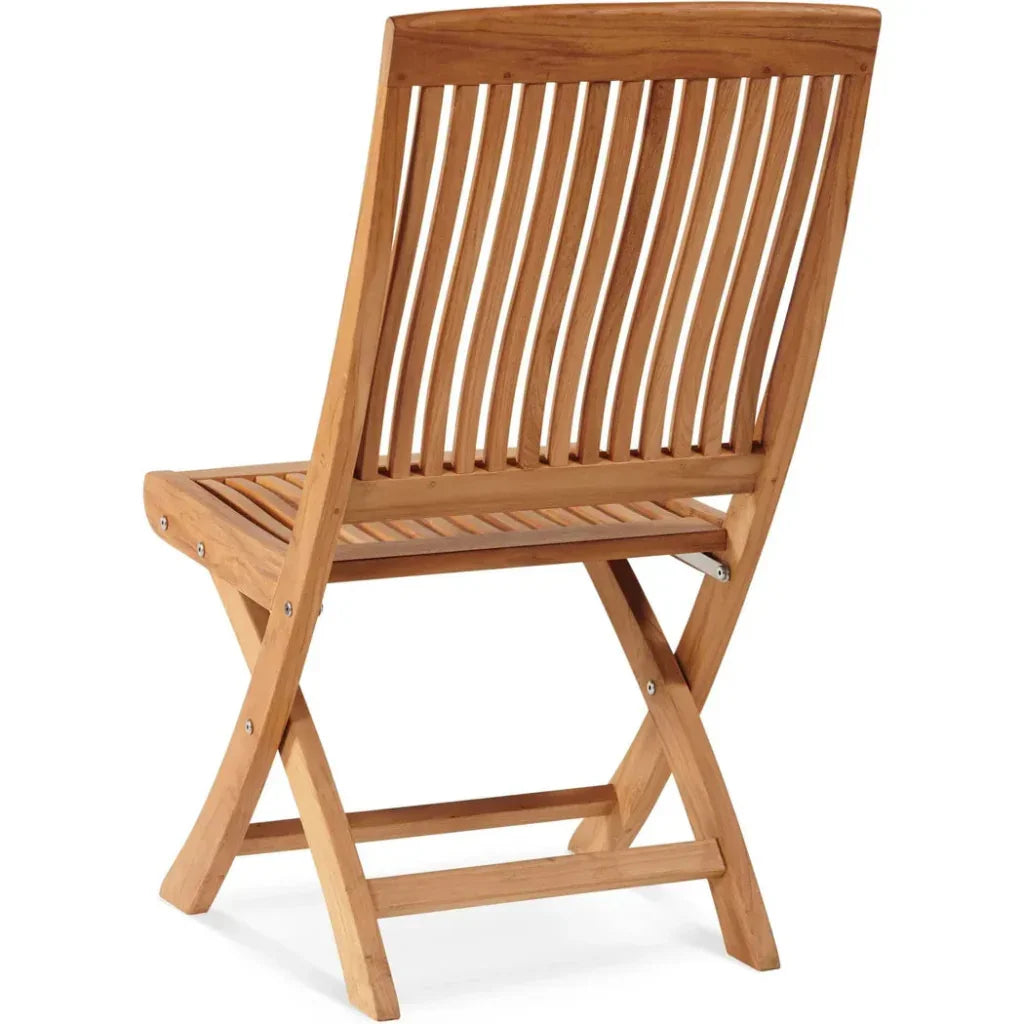 Devon Teak Folding Side Chair-Outdoor Accent Chairs-HiTeak-LOOMLAN