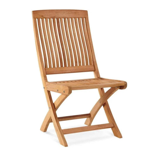 Devon Teak Folding Side Chair-Outdoor Accent Chairs-HiTeak-LOOMLAN