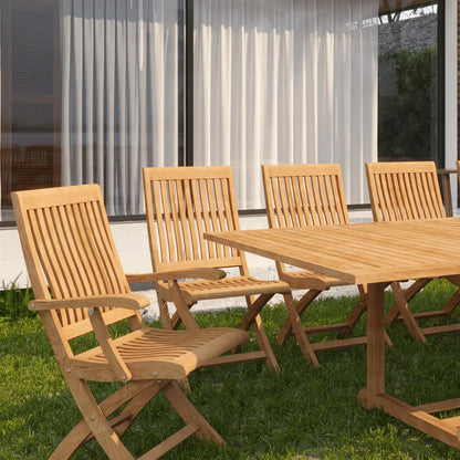 Devon Teak Patio Rectangular Family Dining Set 9PC-Outdoor Dining Sets-HiTeak-LOOMLAN