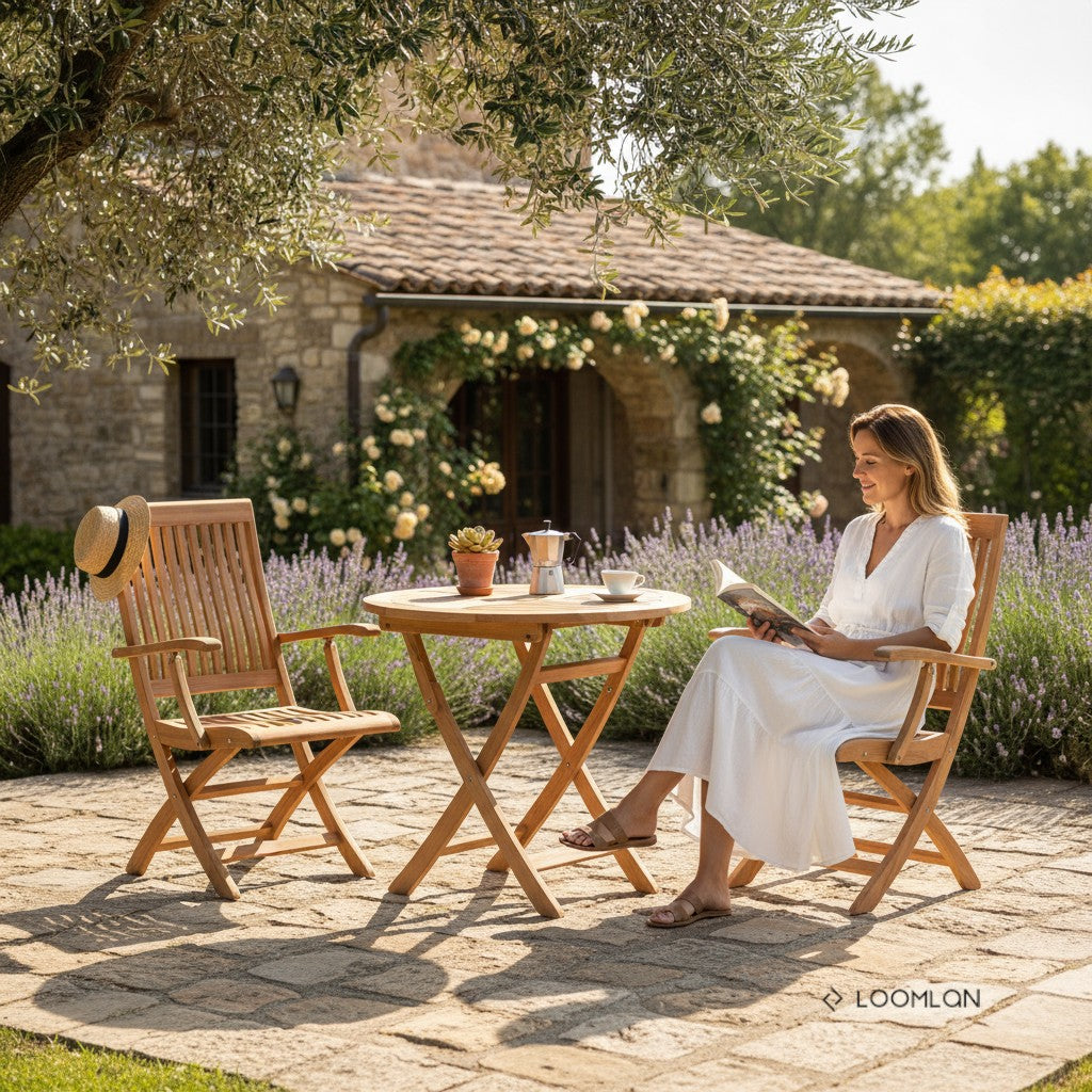 Devon Teak Patio Round Bistro Set 3PC