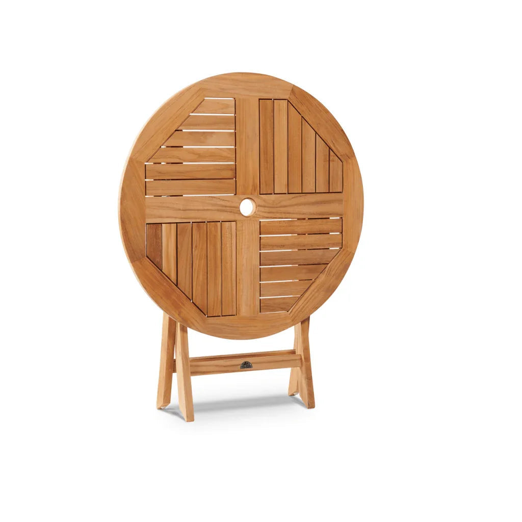 Devon Teak Patio Round Bistro Set 3PC-Outdoor Bistro Sets-HiTeak-LOOMLAN