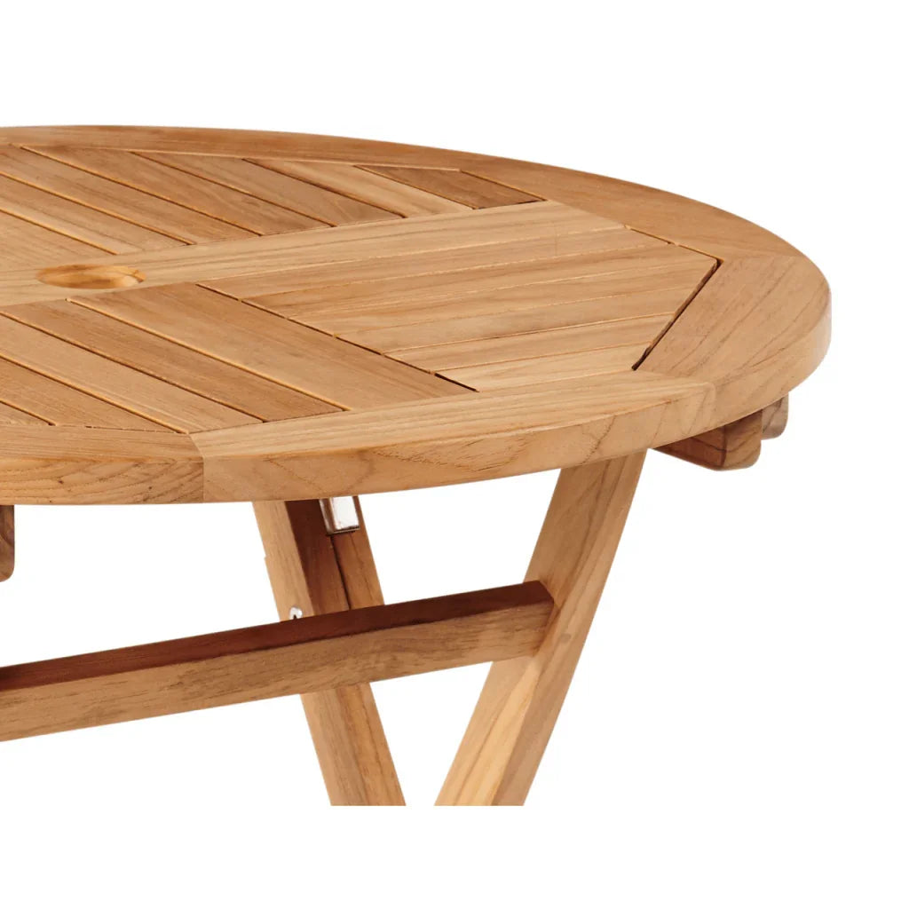 Devon Teak Patio Round Bistro Set 3PC-Outdoor Bistro Sets-HiTeak-LOOMLAN