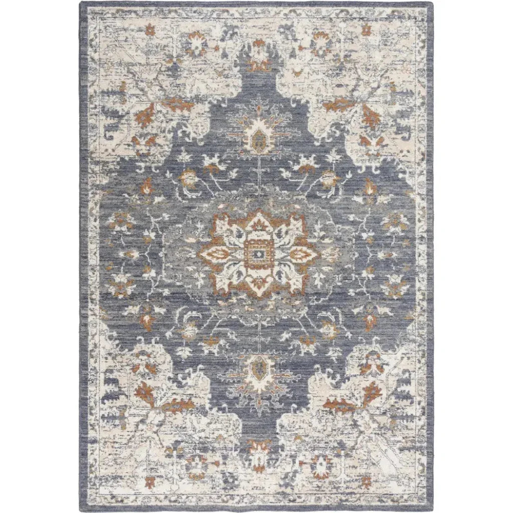 Dewe Medallion Blue Large Area Rugs For Living Room - LOOMLAN - LOOMLAN - Area Rugs