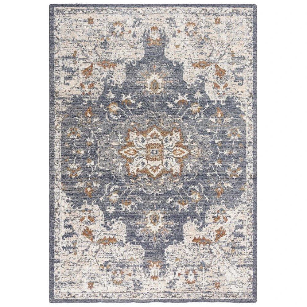 Dewe Medallion Blue Large Area Rugs For Living Room - LOOMLAN - LOOMLAN - Area Rugs