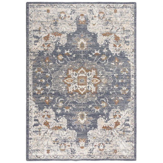 Dewe Medallion Blue Large Area Rugs For Living Room - LOOMLAN - LOOMLAN - Area Rugs