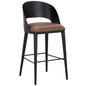Dezirae Curved Back Leather Barstool - LOOMLAN - SUNPAN - Bar Stools