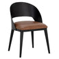 Dezirae Curved Back Leather Dining Chair - LOOMLAN - SUNPAN - Dining Chairs