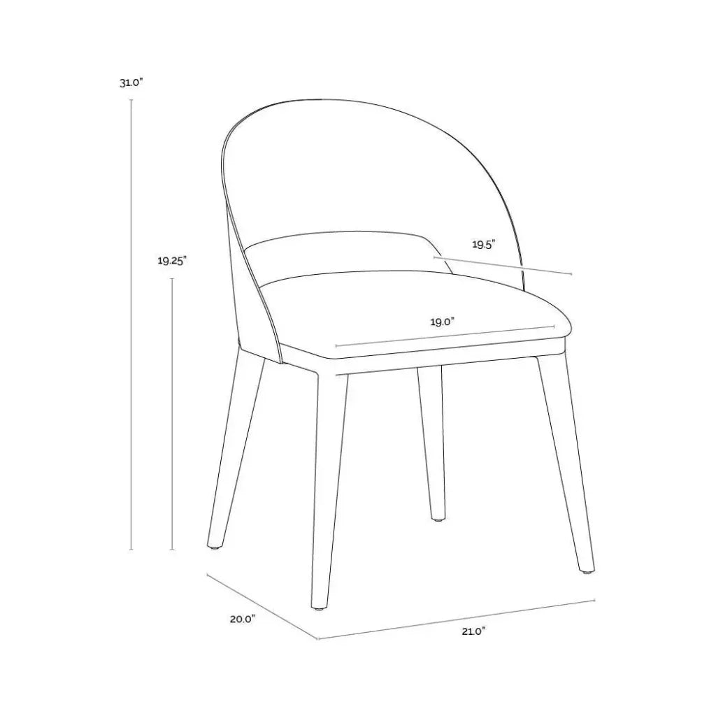 Dezirae Curved Back Leather Dining Chair - LOOMLAN - SUNPAN - Dining Chairs