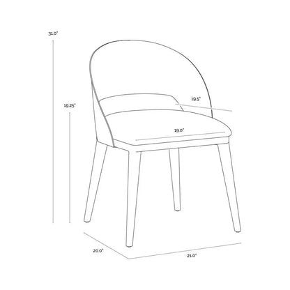 Dezirae Curved Back Leather Dining Chair - LOOMLAN - SUNPAN - Dining Chairs