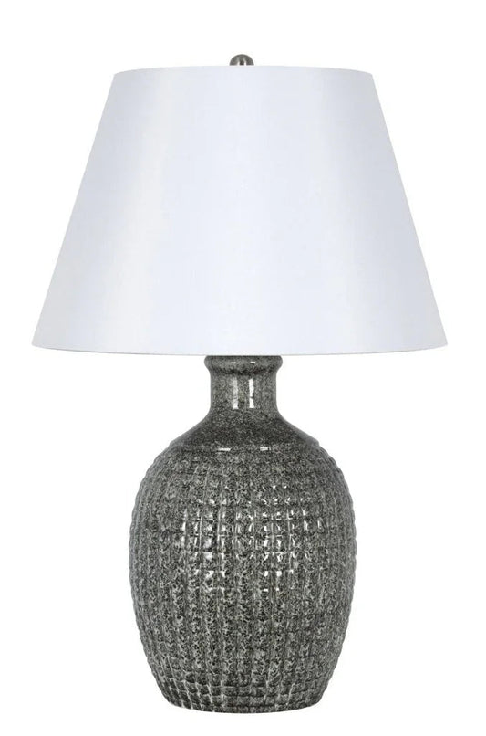 Dhurrie Green Ceramic Base Table Lamp - LOOMLAN - Bassett Mirror - Table Lamps