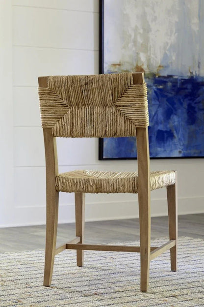 Diamond Banana Weave Wooden Bar Stool - LOOMLAN - Palmetto Home - Bar Stools