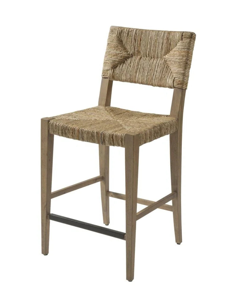 Diamond Banana Weave Wooden Bar Stool - LOOMLAN - Palmetto Home - Bar Stools