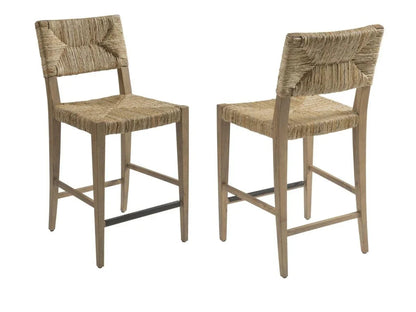 Diamond Banana Weave Wooden Bar Stool - LOOMLAN - Palmetto Home - Bar Stools