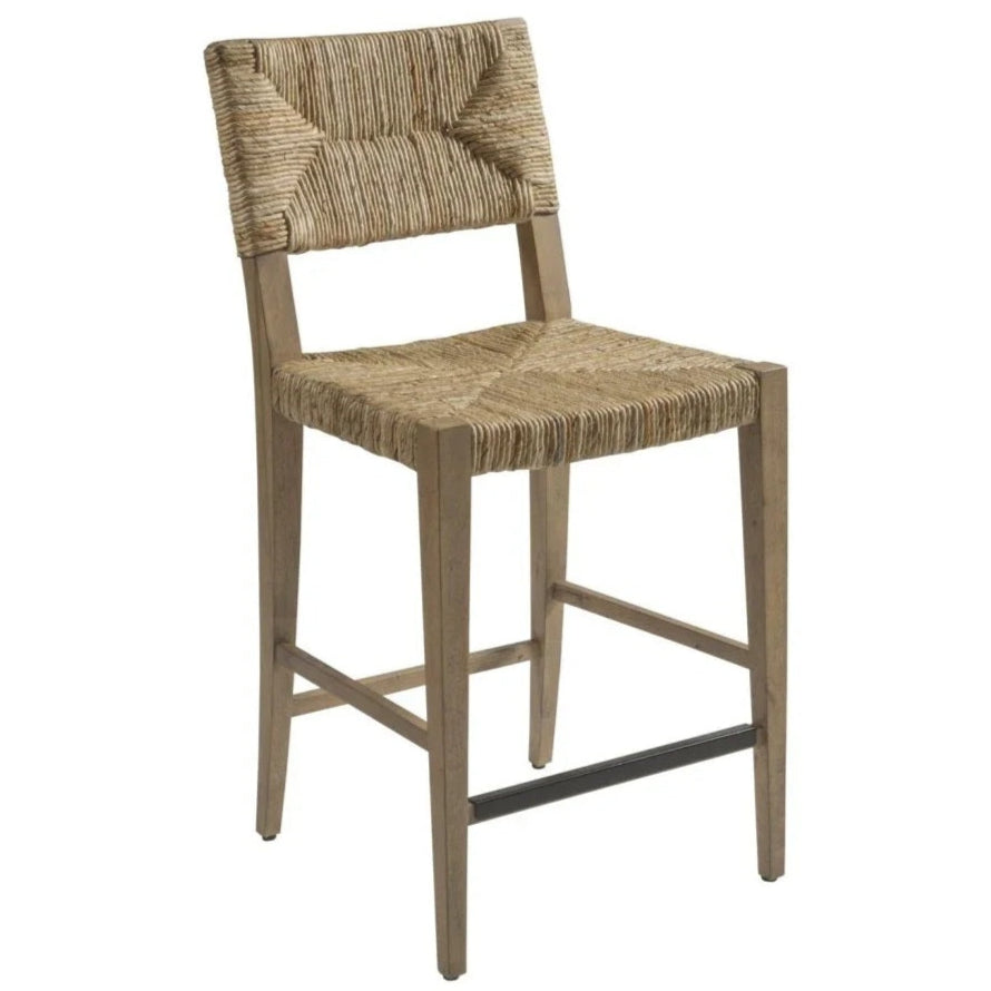 Diamond Banana Weave Wooden Bar Stool