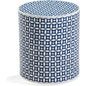 Diamond Bone Round Accent Table - LOOMLAN - Bassett Mirror - Side Tables