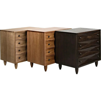 Diamond Four Drawers Walnut Chest