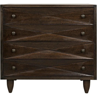 Diamond Four Drawers Walnut Chest