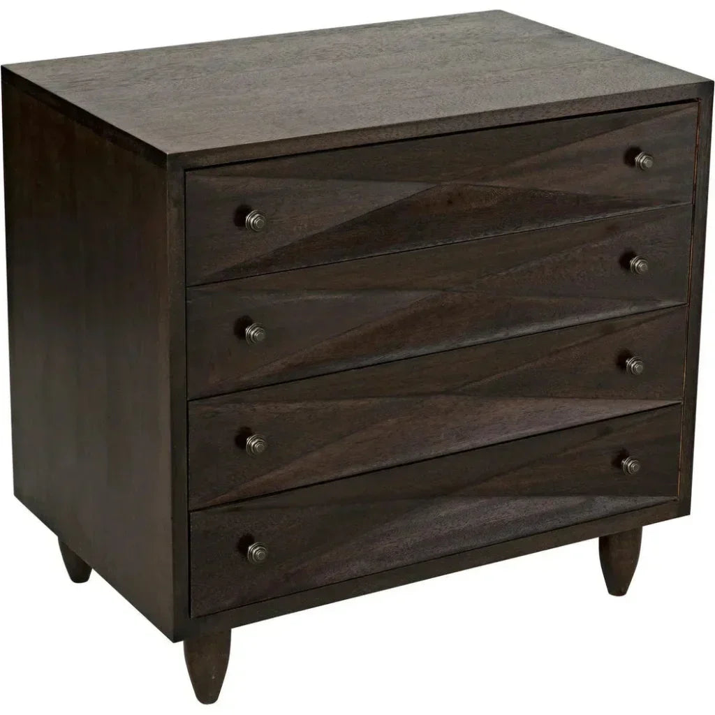 Diamond Four Drawers Walnut Chest
