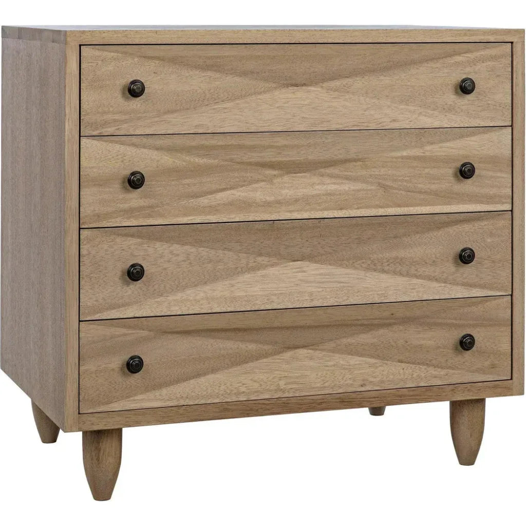 Diamond Four Drawers Walnut Chest