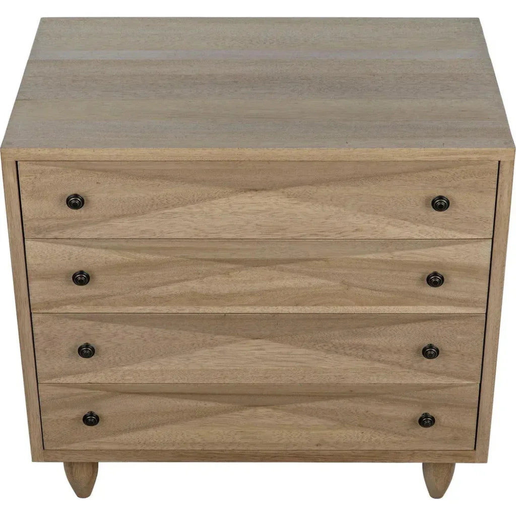 Diamond Four Drawers Walnut Chest