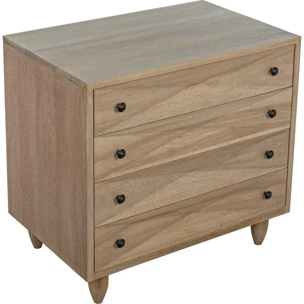 Diamond Four Drawers Walnut Chest