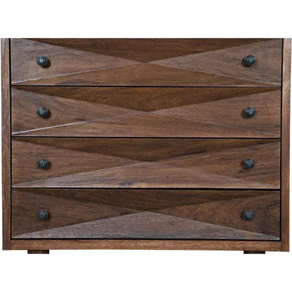 Diamond Four Drawers Walnut Chest