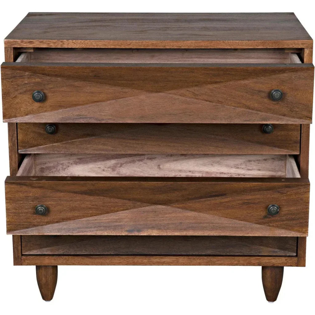 Diamond Four Drawers Walnut Chest