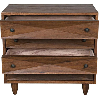 Diamond Four Drawers Walnut Chest