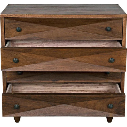 Diamond Four Drawers Walnut Chest