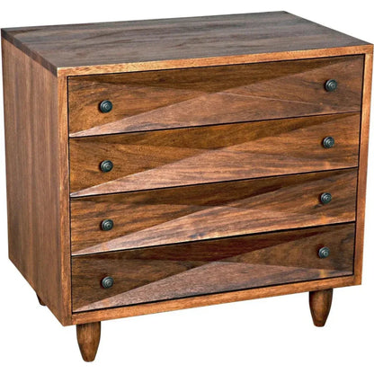 Diamond Four Drawers Walnut Chest