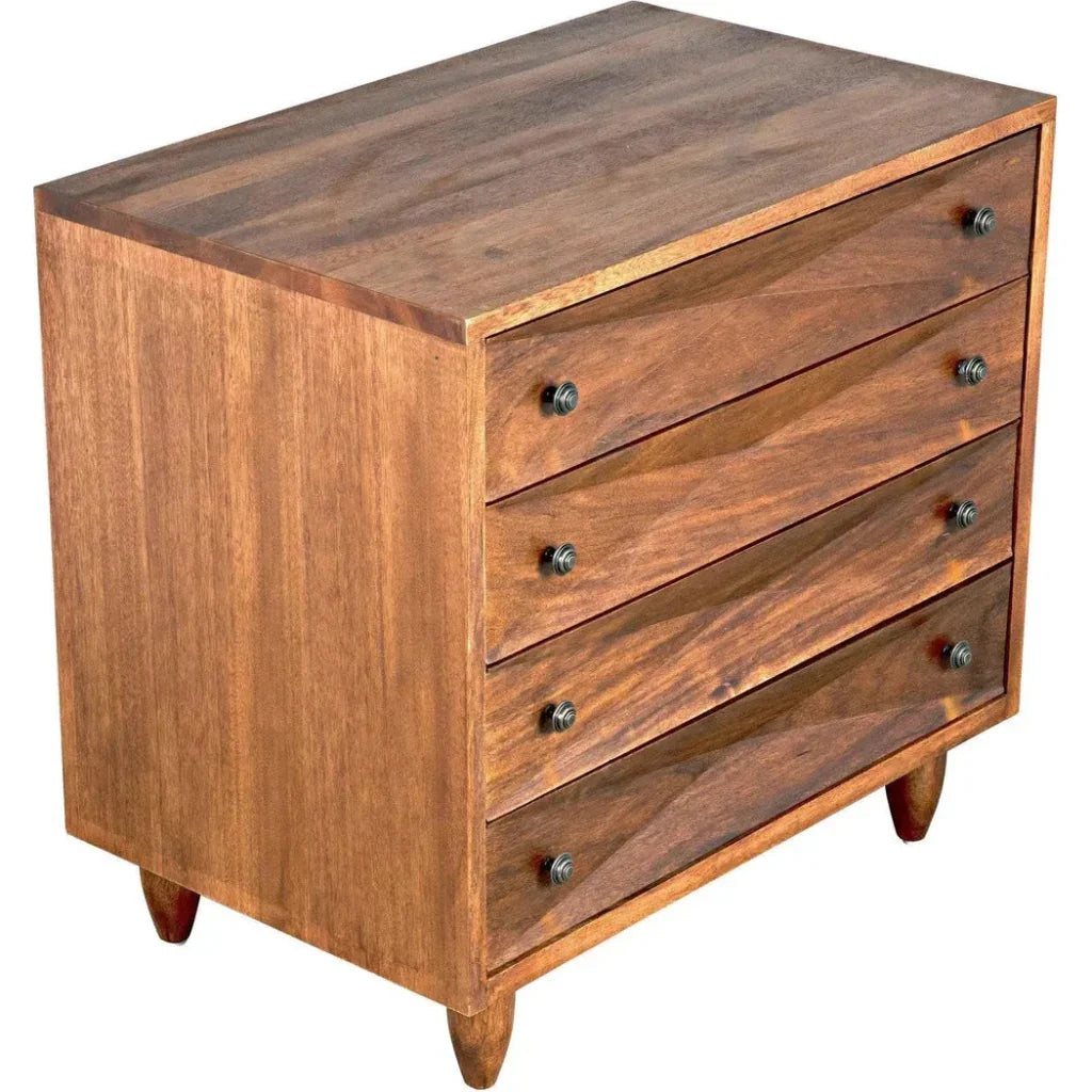 Diamond Four Drawers Walnut Chest