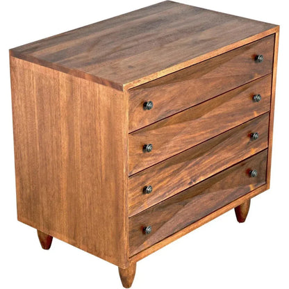 Diamond Four Drawers Walnut Chest