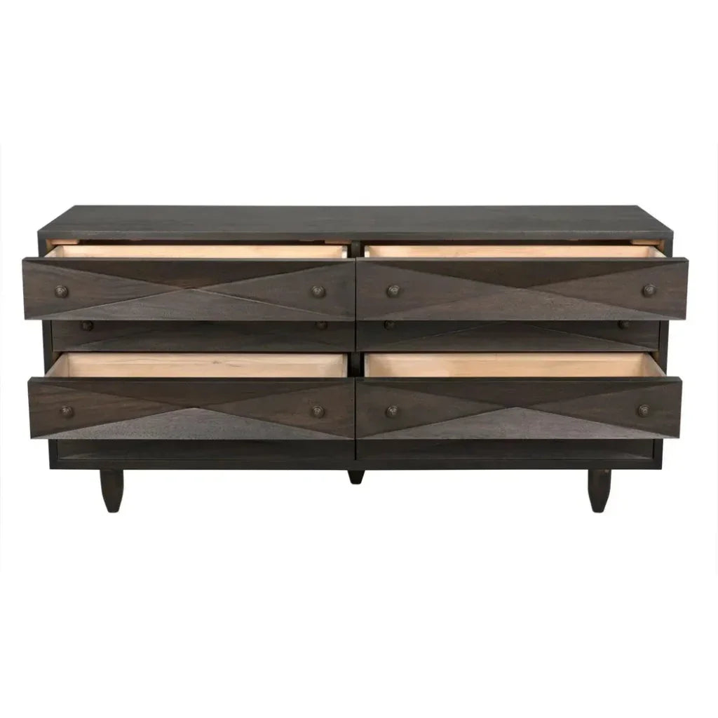 Diamond Solid Wood Dresser-Dressers-Noir-LOOMLAN