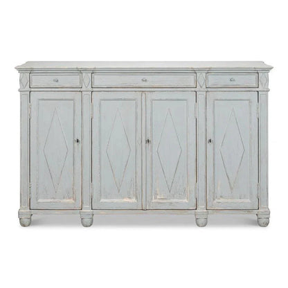 Diamond Wall Sideboard Blue Grey Drawers - LOOMLAN - Sarreid - Sideboards