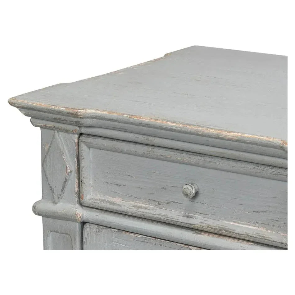 Diamond Wall Sideboard Blue Grey Drawers - LOOMLAN - Sarreid - Sideboards
