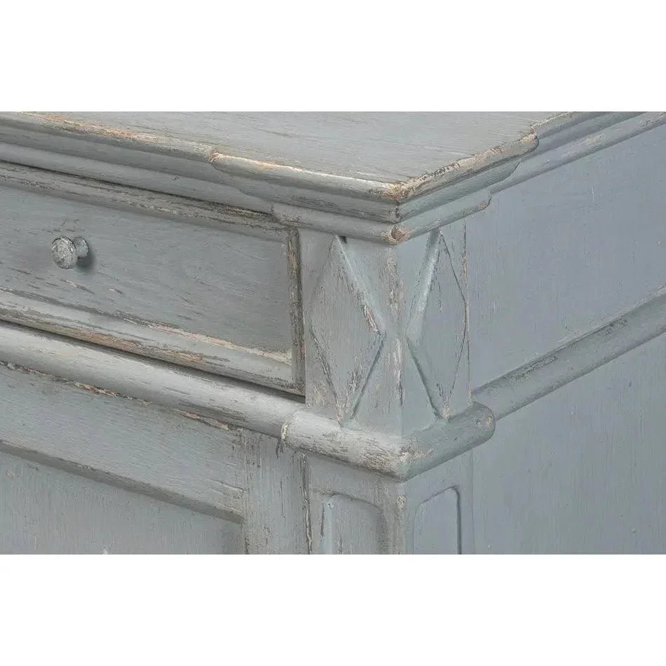 Diamond Wall Sideboard Blue Grey Drawers - LOOMLAN - Sarreid - Sideboards