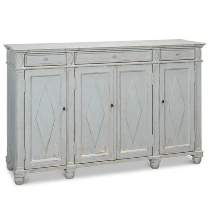 Diamond Wall Sideboard Blue Grey Drawers - LOOMLAN - Sarreid - Sideboards