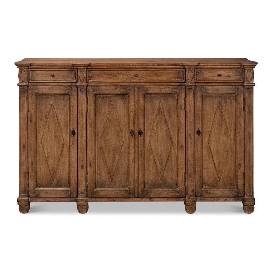 Diamond Wall Sideboard Brown With Drawers - LOOMLAN - Sarreid - Sideboards
