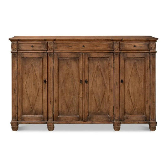 Diamond Wall Sideboard Brown With Drawers - LOOMLAN - Sarreid - Sideboards