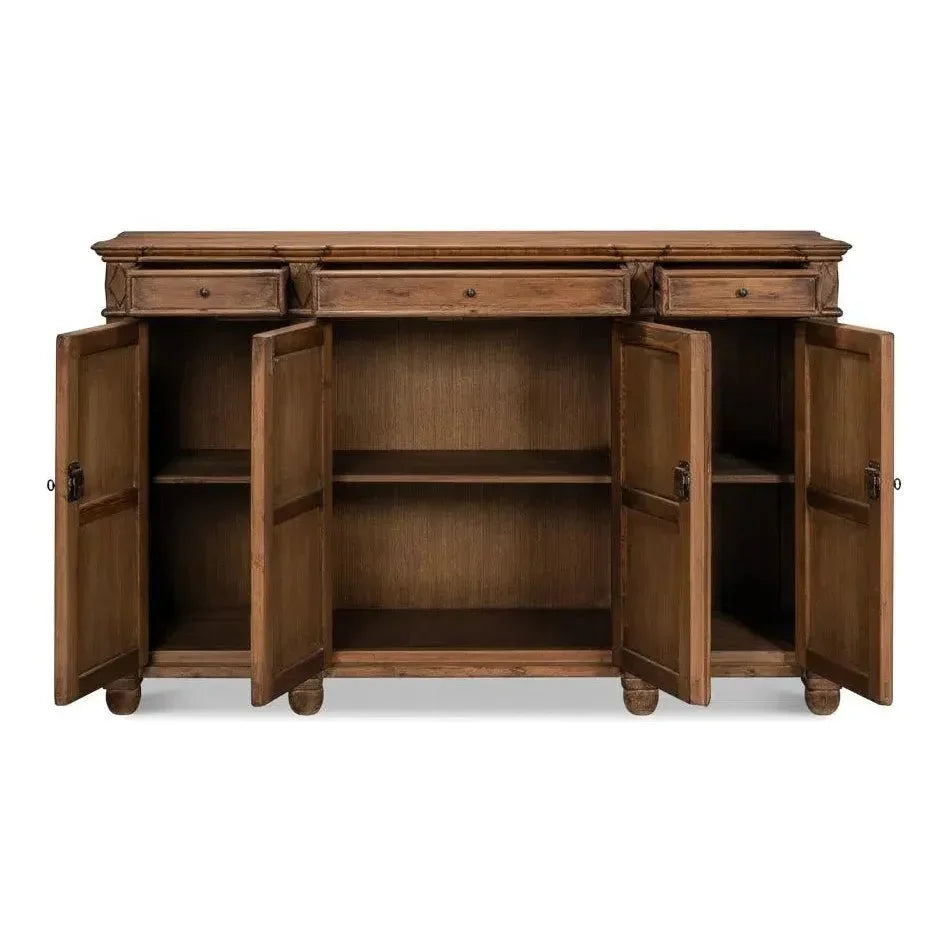 Diamond Wall Sideboard Brown With Drawers - LOOMLAN - Sarreid - Sideboards