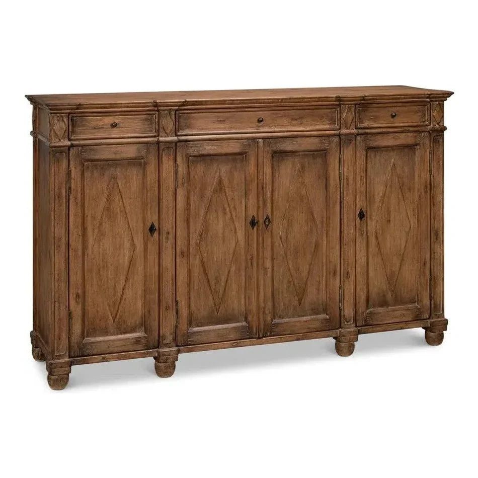 Diamond Wall Sideboard Brown With Drawers - LOOMLAN - Sarreid - Sideboards
