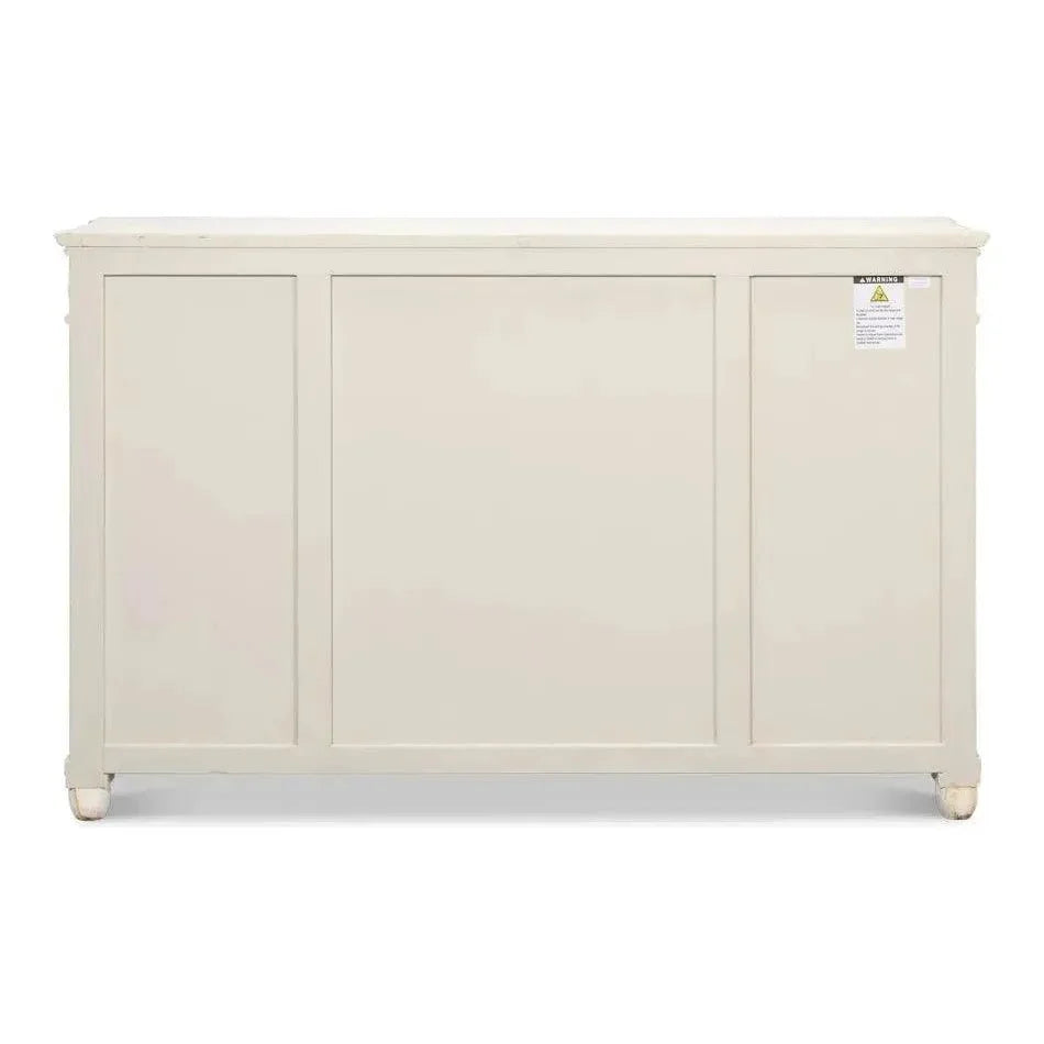 Diamond Wall Sideboard Whitewash Drawers - LOOMLAN - Sarreid - Sideboards