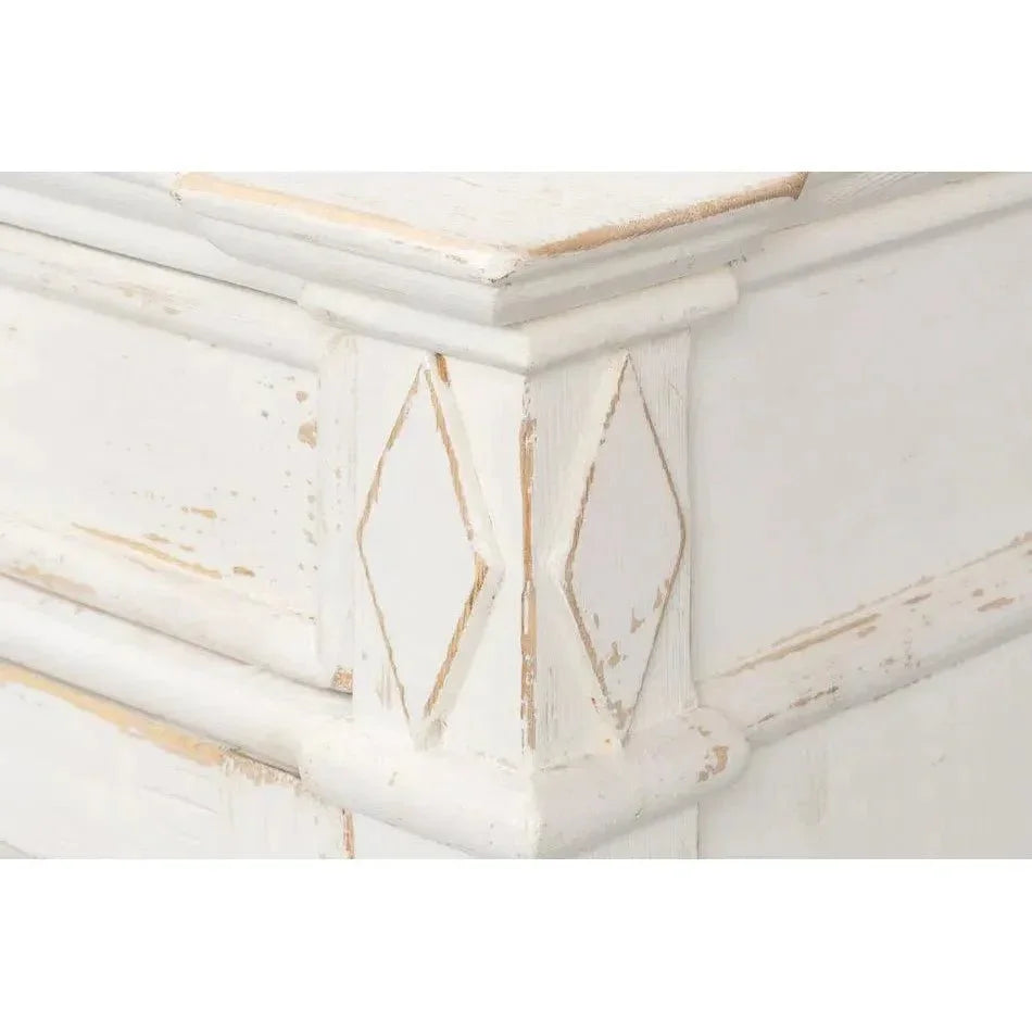 Diamond Wall Sideboard Whitewash Drawers - LOOMLAN - Sarreid - Sideboards