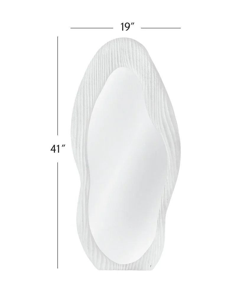 Dianne Distressed White Finish Wall Mirror - LOOMLAN - Bassett Mirror - Wall Mirrors