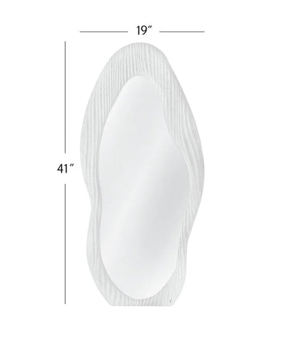 Dianne Distressed White Finish Wall Mirror - LOOMLAN - Bassett Mirror - Wall Mirrors