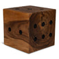 Dice Natural Solid Chamcha Wood Square End Table - LOOMLAN - Urbia - Side Tables