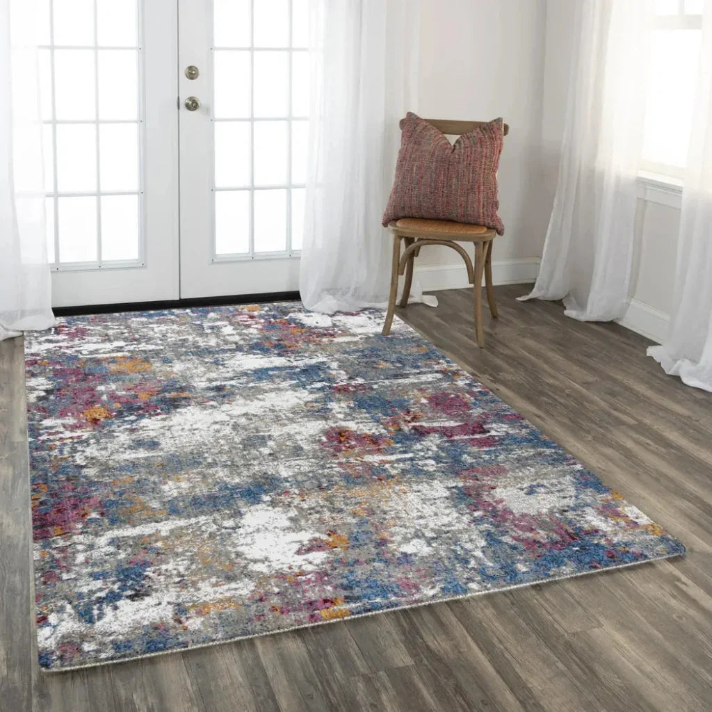 Dick Abstract Blue Large Area Rugs For Living Room - LOOMLAN - LOOMLAN - Area Rugs